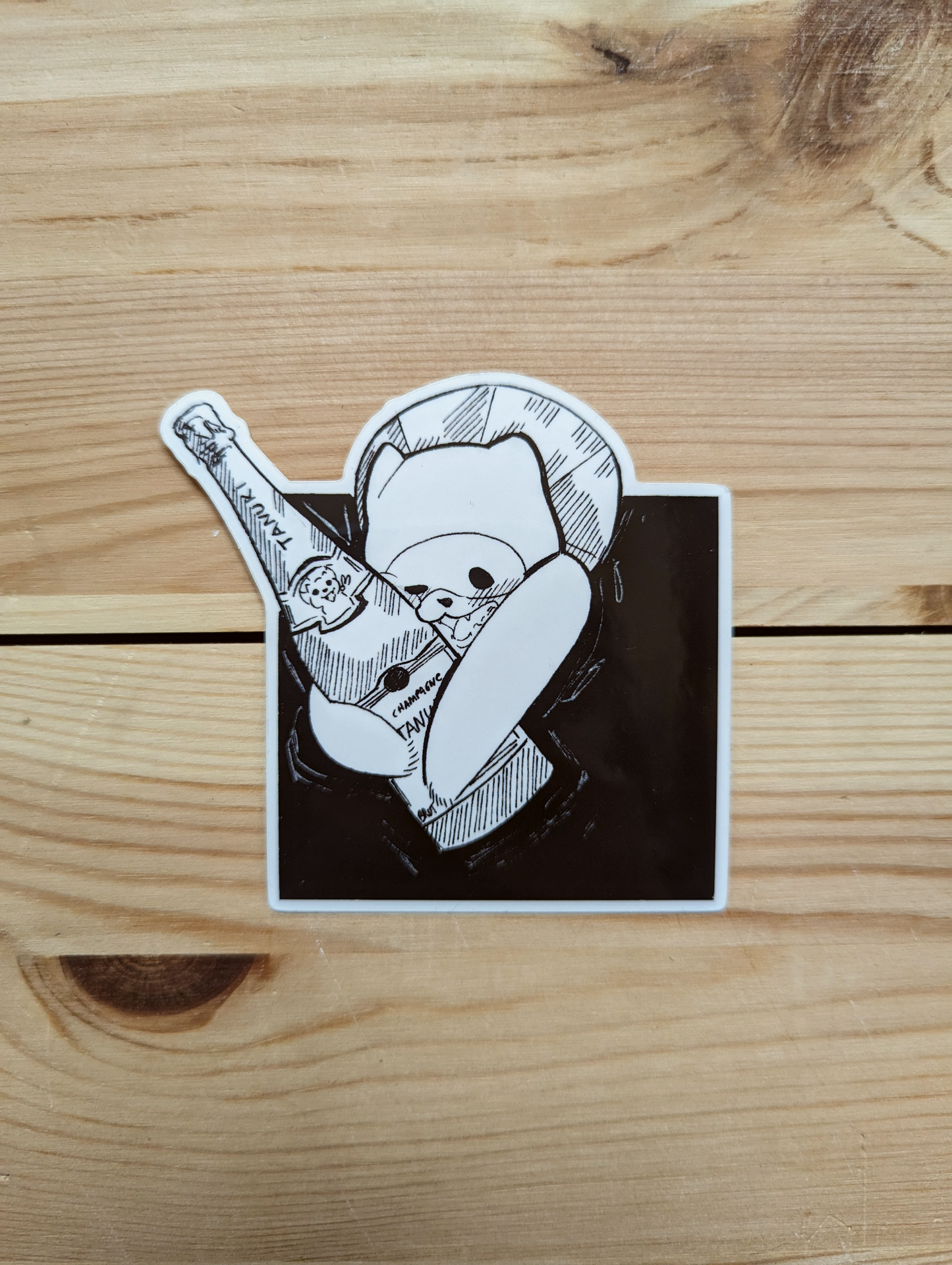 Tanuki champagne - sticker